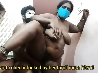 Tamil pal fucks Calicut Malayali wifey Jyothi Chechi's ass and busts will not hear of fat tits