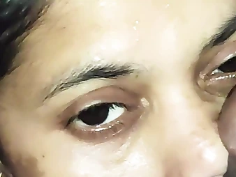 My Indian sista gets her face sopping in spunk after a super-hot and strenuous plumb