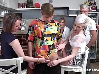 Virgin Sonny's virginity stripped by her family in a bar