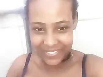 Watch this Ethiopian stunner go wild with her Arab paramour in a ultra-kinky solo sesh