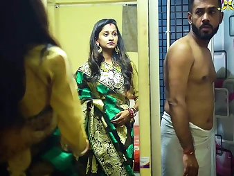 Desi Step Mommy Penetrates Wife with Stiff Cock while Observing FestVal