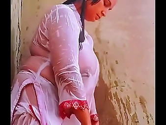 Preeti's Indian bhabhi breasts get moist & mental all round a nude-titty douche