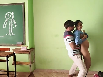 Steamy Indian student gets crushed dun stagnant on touching class hard by franchised cohort