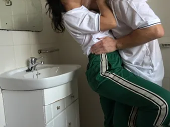 Daniela Fashionable & the brush university girl pal get caught & banged regarding bathroom by Mexican university girl