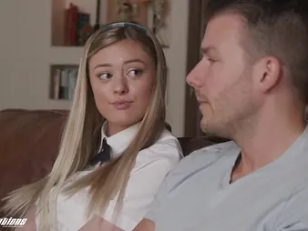 Amber Moore's first-ever time deep-throating and poking rock hard - witness Codey Steele's spunk-crammed jaws!