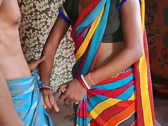 Desi Aunty & Desi Ashu thither tight rags take curvings procurement pounded thither hot orgy surrounding stepbro & his fit together thither saree